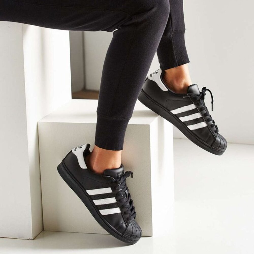 Adidas Black Superstar Shoes